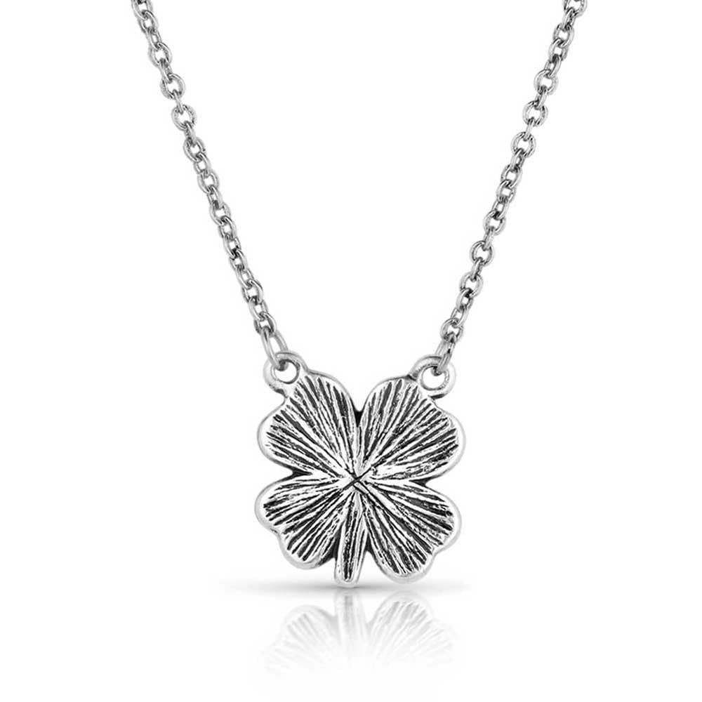 Montana Silversmiths Sparkling Cubic Zirconia 4-H Four Leaf Clover Ladies 18 Inch Split Chain Necklace