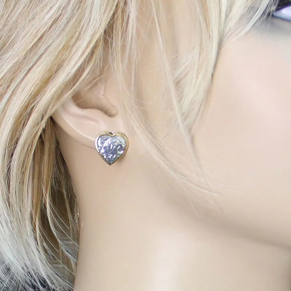 Montana Silversmiths Womens Classic Montana Heart Earrings Silver/Gold