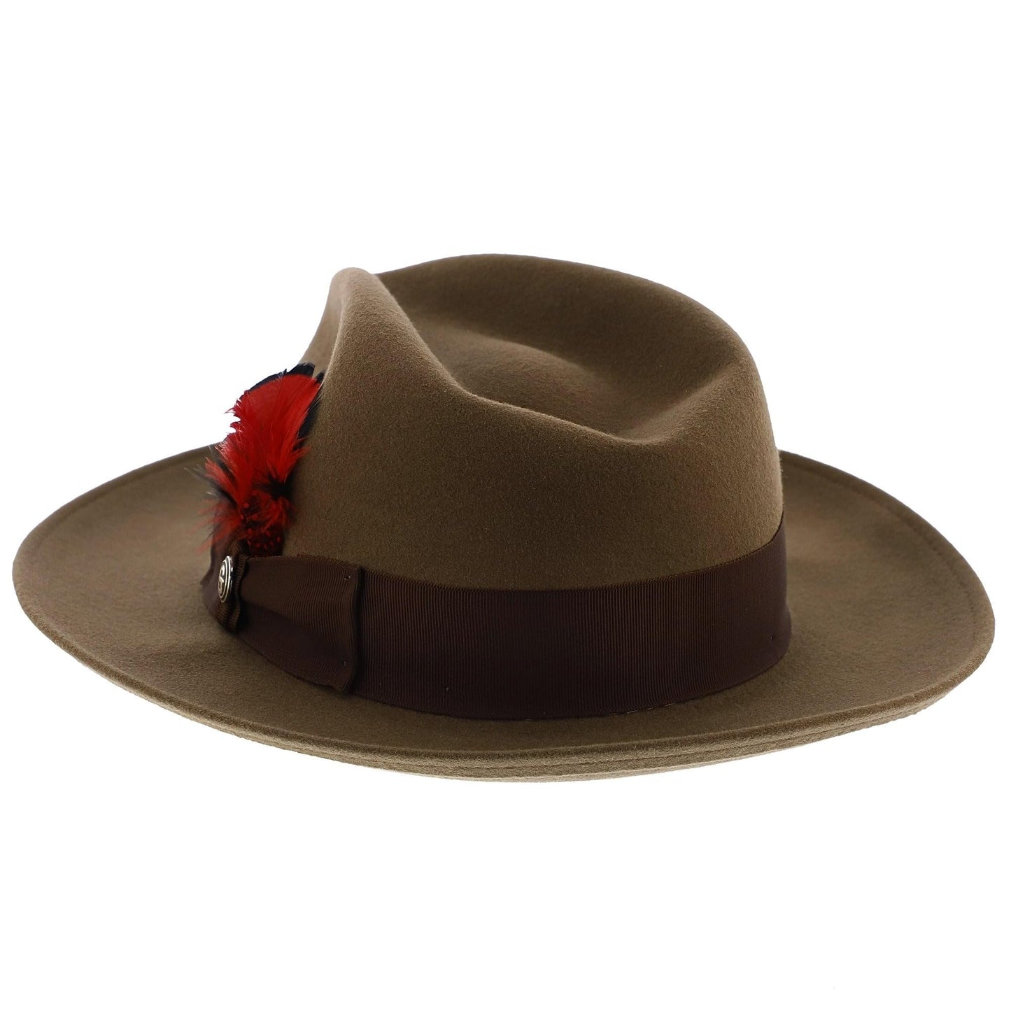 Stetson Men's Gurnee Crushable Soft Wool Felt Fedora Hat | Can Be Packed in a Travel Bag | Grosgrain Ribbon Hatband