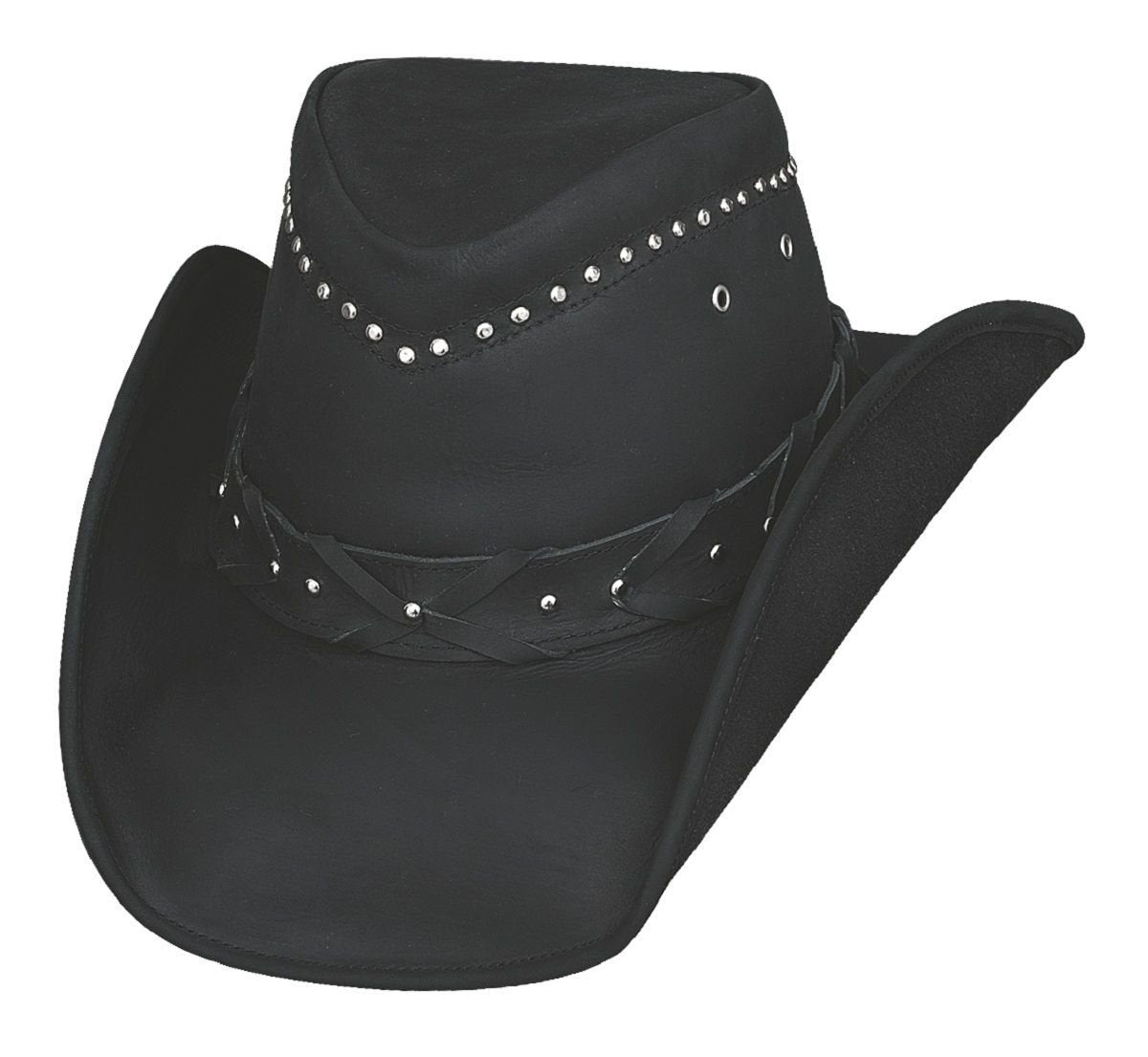 Montecarlo / Bullhide Hats Mens Burnt Dust Genuine Leather Outback Cowboy Hat, 3 3/8" Brim