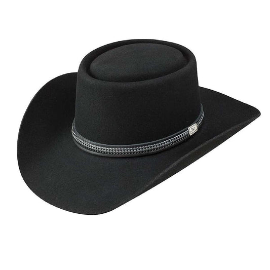 Stetson Men's Chinook Wool Leather Hatband Western Cowboy Hat - Black …
