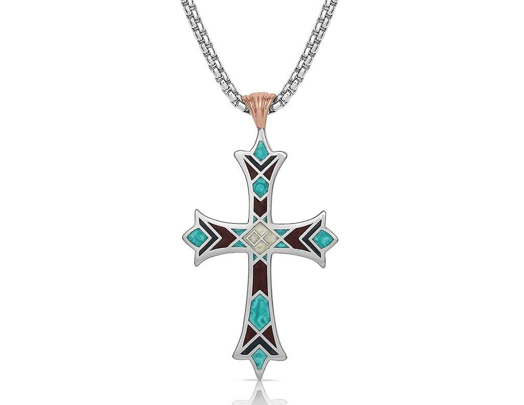 Montana Silversmiths Christian Faith Cross Men's Necklace (Embracing Faith Cross Necklace)