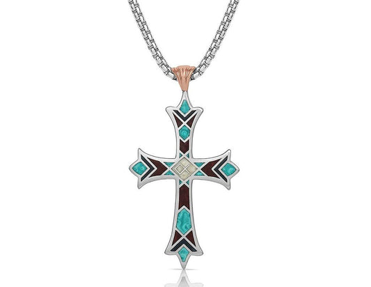 Montana Silversmiths Christian Faith Cross Men's Necklace (Embracing Faith Cross Necklace)