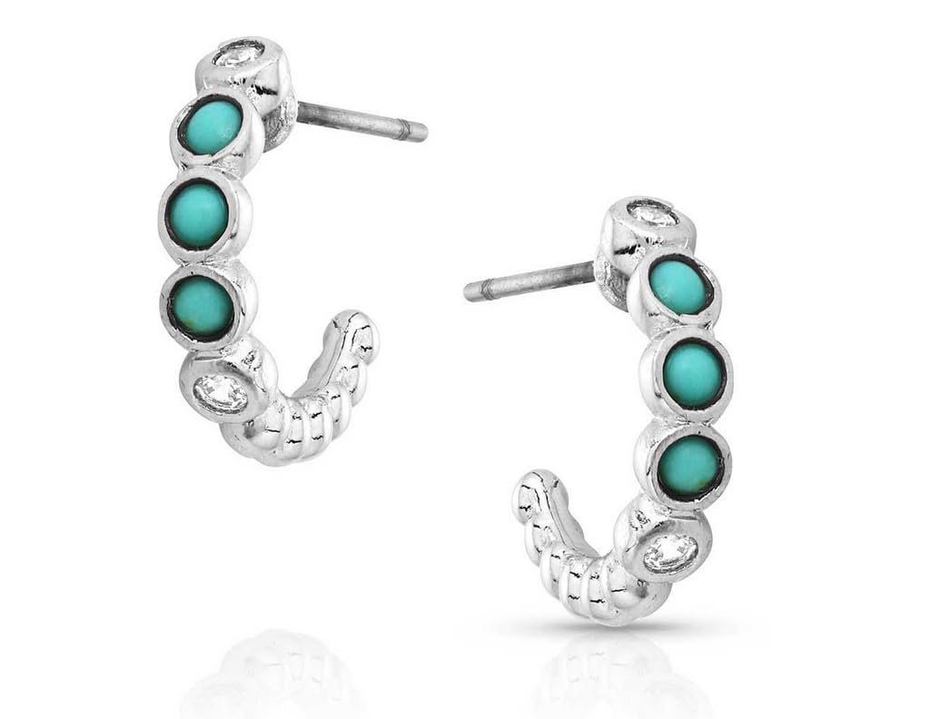 Montana Silversmiths Western Lifestyle Turquoise Post/Stud Earrings (Turquoise Tranquility)