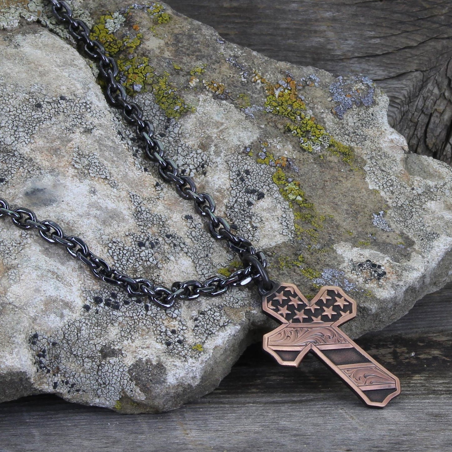 Montana Silversmiths Faded Glory Cross Necklace - NC3771BLB