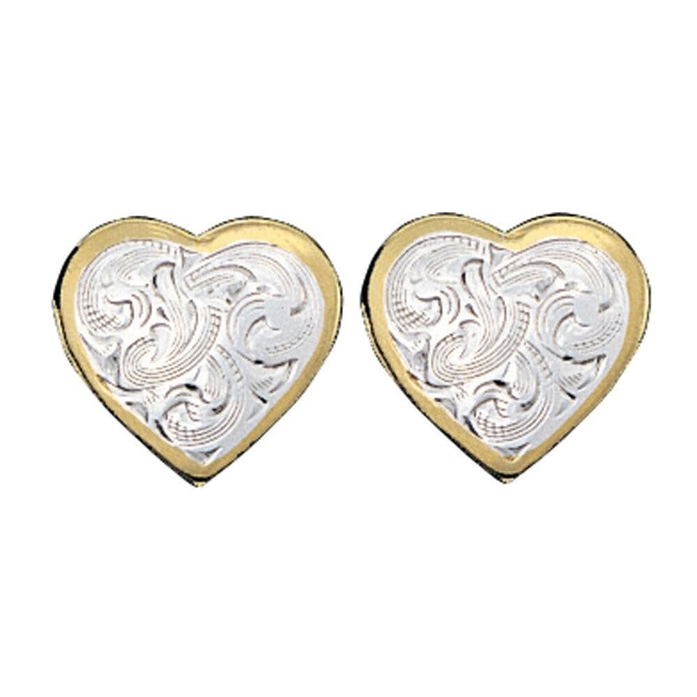 Montana Silversmiths Womens Classic Montana Heart Earrings Silver/Gold