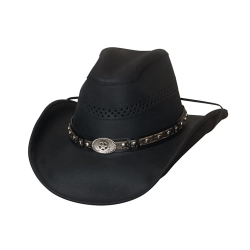 Bullhide Get On Leather Hat Black (Large)