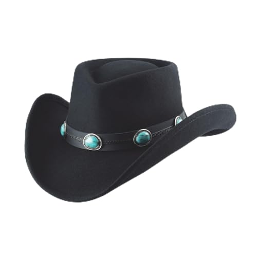 Bullhide Fashion Felt Collection Klamath Cowboy Black Hat in Size Small