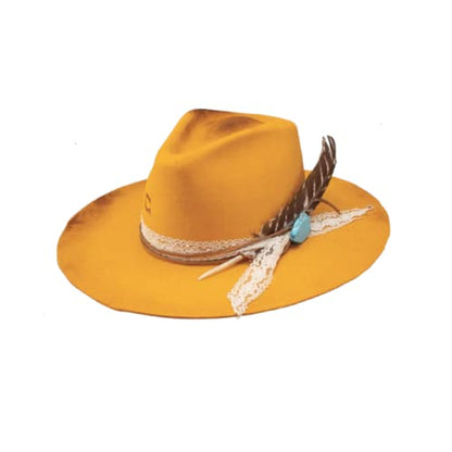 Charlie 1 Horse Women's Yellow Smoke Show Wool Felt Western Hat - Cwsmsh-4034Yl