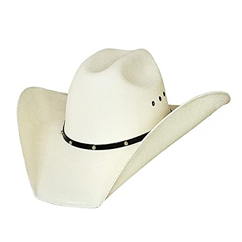 BULLHIDE Straw Collection Men's Double Barrel Ace 50x Straw Western Cowboy Hat with 4 1/4" Shapeable Brim