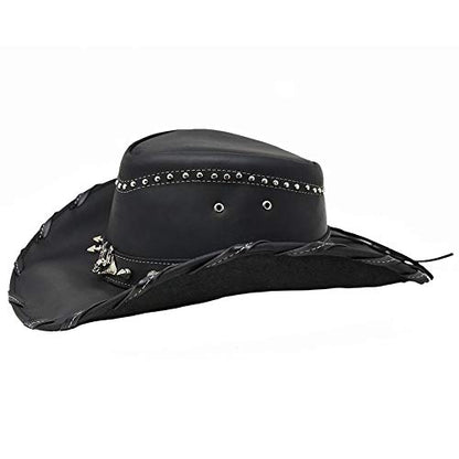 Bullhide Men's Iron Road Leather Hat - 4022Bl