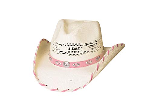 Bullhide Kids' Collection Girls' Shine A Little Love Straw Western Cowboy Hat with 3 1/4" Brim