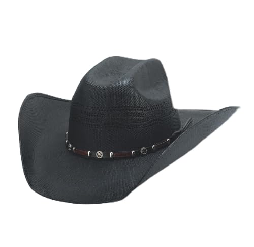 Bullhide Rodeo Round Up Straw Collection Go Round 20X Cowboy Hat in Size 6 7/8 Black