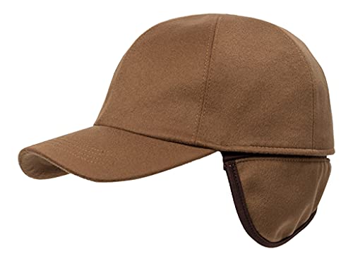 Wigens 100% Pure Italian Cashmere Baseball Cap - Loro Piana Storm System - with Tuckaway Earflaps (130037)