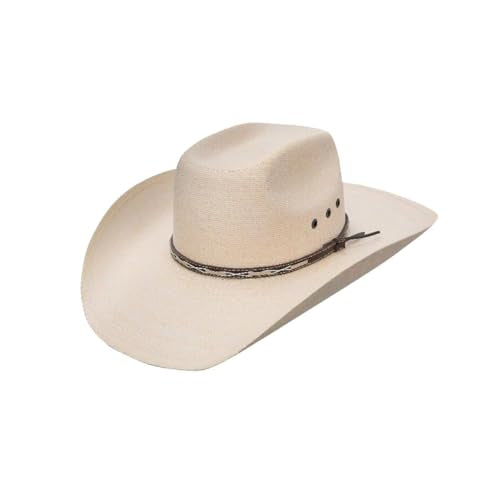 Stetson And Dobbs Hats SSSQRE-7940 Square,Eyelets, Reg Oval Cowboy Hat, Natural - 7/S