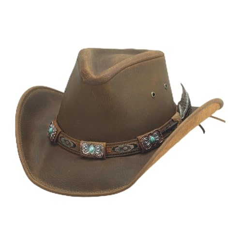 Bullhide Leather Roswell Brim 3 3/8" Cowboy Bronze Hat in Size Small