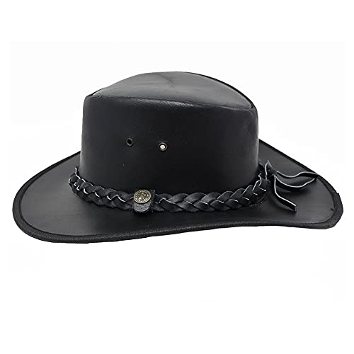 BULLHIDE Brittoli Collection Men's Cessnock Genuine Leather Western Cowboy Hat with 3" Brim