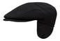 Wigens CHRISTOR (Carl) Classic Wool Ivy Cap with Earflaps (63, Black)