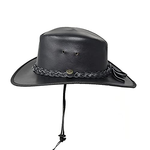 BULLHIDE Brittoli Collection Men's Cessnock Genuine Leather Western Cowboy Hat with 3" Brim