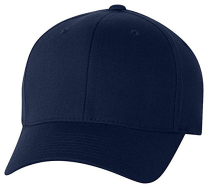 6277 Flexfit Wooly Combed Twill Cap,Navy,Adult XXL (7 3/8"- 8")