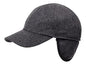 Wigens Linder 100% Italian Cashmere Baseball Cap with Tuckaway Earflaps (130226) (62) Grey Melange