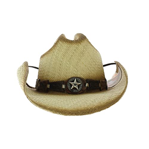 Montecarlo Bullhide Hats STAR CENTRAL Genuine Panama Straw Cowboy Western Hat