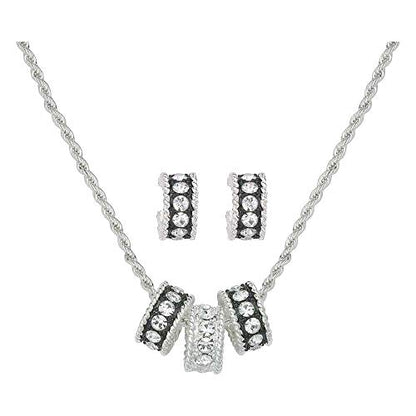 Montana Silversmiths Women's Crystal Western Inspired Jewelry Set (Crystal Shine)