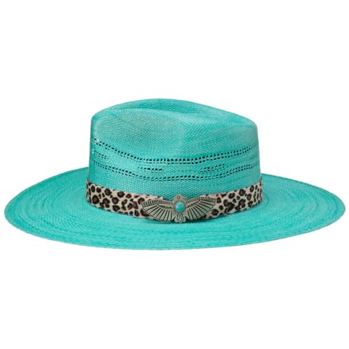 Charlie 1 Horse Right Meow 3 3/4" Turquoise Straw Fashion Hat