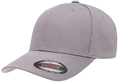 Flexfit Cotton Twill Fitted Cap Grey XXL