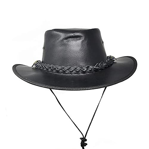 BULLHIDE Brittoli Collection Men's Cessnock Genuine Leather Western Cowboy Hat with 3" Brim