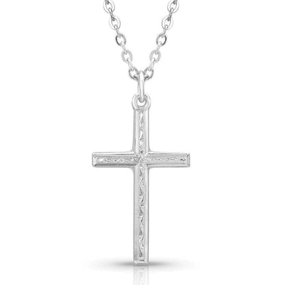 Montana Silversmiths Women's Gratitude Cross Necklace Silver One Size