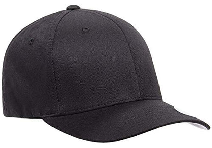 Flexfit Unisex Wooly Combed Twill Cap - 6277 (Black, Adult XXL (7 3/8"- 8"))