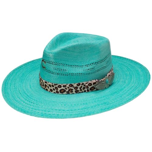 Charlie 1 Horse Right Meow 3 3/4" Turquoise Straw Fashion Hat