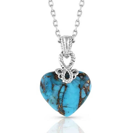 Montana Silversmiths Women's Untamable Heart Of Stone Necklace Silver One Size