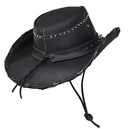 Bullhide Men's Iron Road Leather Hat - 4022Bl