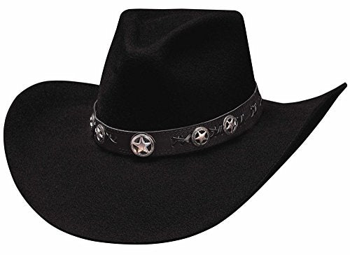 Montecarlo / Bullhide Hats - STAR STUDDED 4X Premium Wool Western Cowboy Hat - Black (6-3/4)