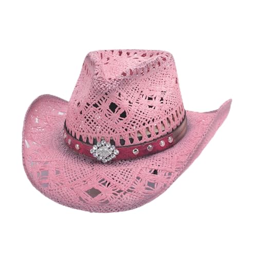 Generic Bullhide Fashion Straw Collection Magnificent Cowboy Pink Hat in Size Medium