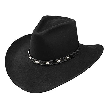 Stetson Buck Shot 3X Felt Stallion Collection Cowboy Hat Black 4" Brim