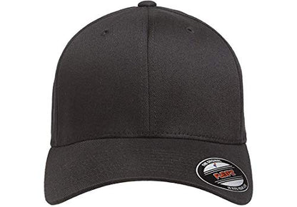 Flexfit Unisex Wooly Combed Twill Cap - 6277 (Black, Adult XXL (7 3/8"- 8"))