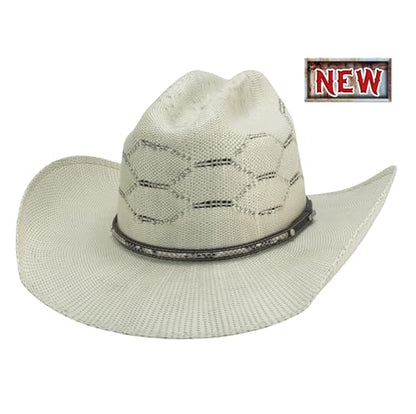 Bullhide Rodeo Round Up Straw Collection King Cobra 20X Cowboy Hat in Size 7 Natural