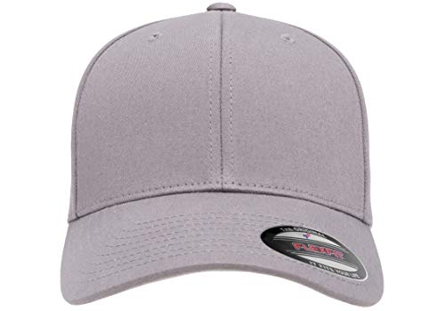 Flexfit Cotton Twill Fitted Cap Grey XXL