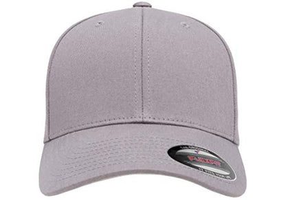 Flexfit Cotton Twill Fitted Cap Grey XXL