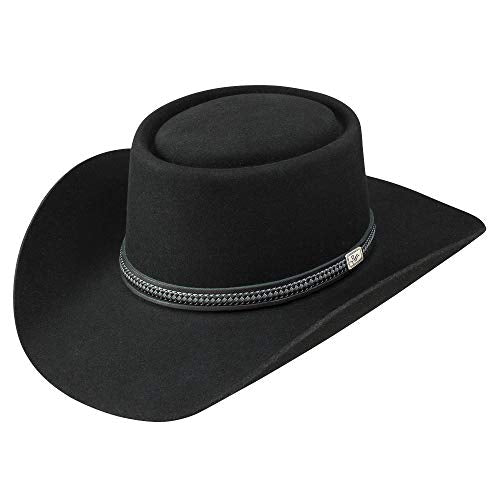 Stetson Men's Chinook Wool Leather Hatband Western Cowboy Hat - Black …