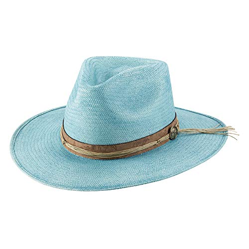 Bullhide Brittoli Shantung Panama Hat, Fashoinable Hat, Brim 3 1/8", Turquoise