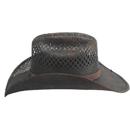 Bullhide Fashion Straw Collection Taste of Country Cowboy Hat in Size X-Large Dark Brown