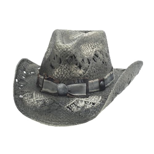 Bullhide Fashion Straw Collection Golden Girl Cowboy Black Hat in Size Medium