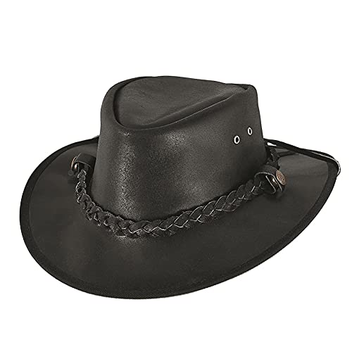 BULLHIDE Brittoli Collection Men's Cessnock Genuine Leather Western Cowboy Hat with 3" Brim