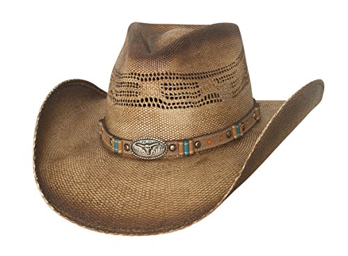 BULLHIDE Straw Collection Women's Craving You Bangora Straw Western Cowboy Hat with 3 3/4" Shapeable Brim