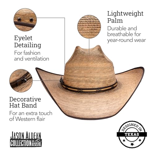 RESISTOL Amarillo Sky Palm 4-1/8" Brim Straw Cowboy Hat Palm