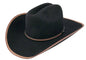 Stetson Foothills Banded Edge Felt Cowboy Hat (7 3/4) Black/Tan